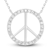 Thumbnail Image 0 of Diamond Peace Sign Necklace 1/6 ct tw Round-cut 10K White Gold 18"
