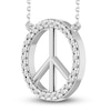 Thumbnail Image 2 of Diamond Peace Sign Necklace 1/6 ct tw Round-cut 10K White Gold 18"