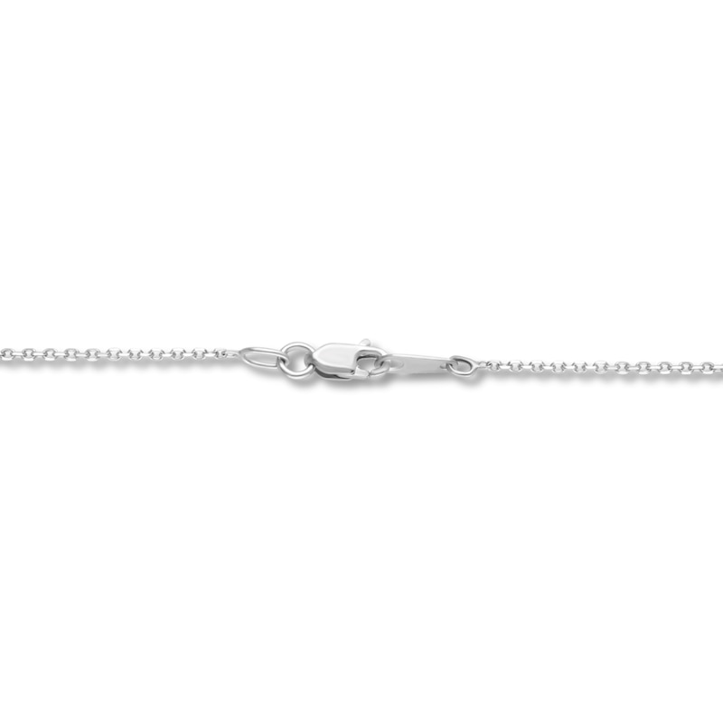 Diamond Peace Sign Necklace 1/6 ct tw Round-cut 10K White Gold 18"