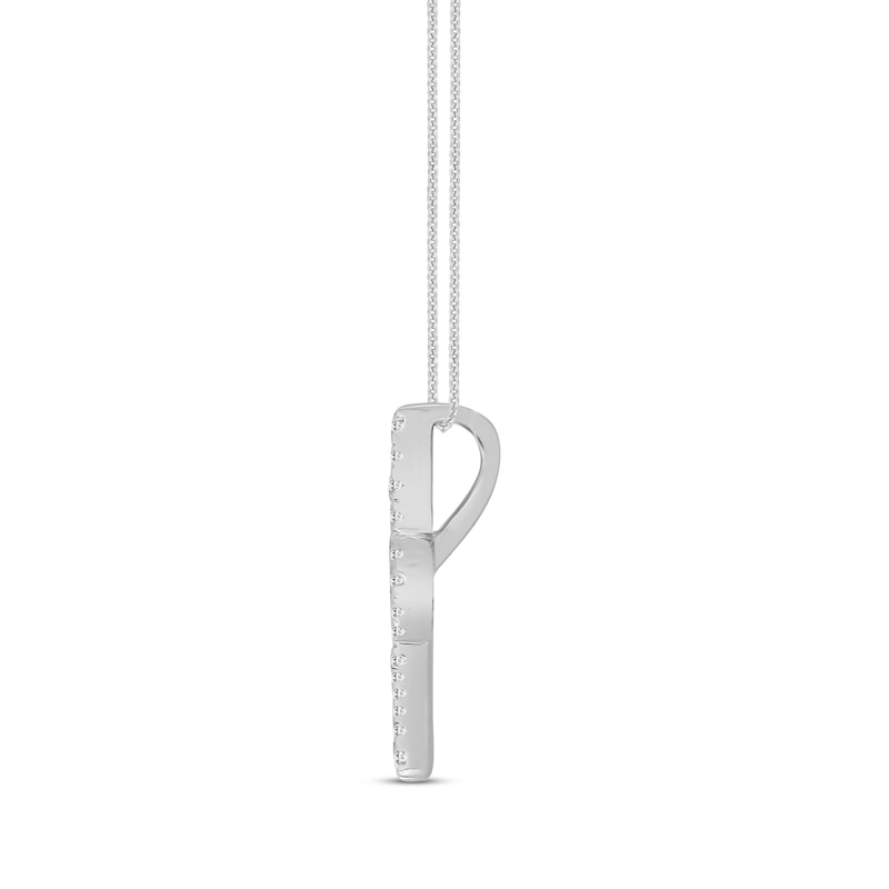 Main Image 3 of Diamond Star Necklace 1/10 ct tw Round-cut 10K White Gold 18&quot;