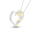 Thumbnail Image 1 of Diamond Heart Necklace 1/8 ct tw Round-cut 10K Yellow Gold & Sterling Silver 18"