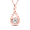 Thumbnail Image 1 of Diamond Twist Necklace 1/5 ct tw Round-cut 10K Rose Gold 18&quot;