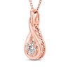 Thumbnail Image 2 of Diamond Twist Necklace 1/5 ct tw Round-cut 10K Rose Gold 18&quot;