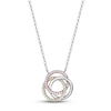 Thumbnail Image 0 of Diamond Three-Circle Necklace 1/4 ct tw Round-cut 10K Tri-Tone Gold 18"