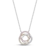 Thumbnail Image 1 of Diamond Three-Circle Necklace 1/4 ct tw Round-cut 10K Tri-Tone Gold 18&quot;