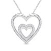 Thumbnail Image 1 of Diamond Heart Necklace 1/4 ct tw Round-cut Sterling Silver 19&quot;
