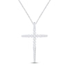 Thumbnail Image 1 of Diamond Cross Necklace 1/3 ct tw Round-cut Sterling Silver 19&quot;
