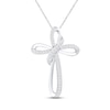 Thumbnail Image 1 of Diamond Cross Necklace 1/6 ct tw Round-cut Sterling Silver 19&quot;