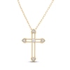 Thumbnail Image 1 of Diamond Heart Cross Necklace 1/20 ct tw Round-cut 10K Yellow Gold 18&quot;