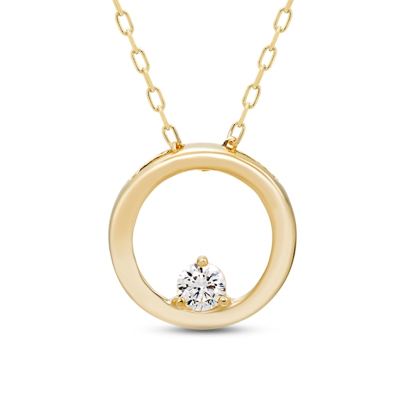 Kay Diamond Circle Necklace 1/10 ct tw Round-cut 10K Yellow Gold 18"