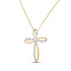 Thumbnail Image 0 of Diamond Cross Necklace 1/5 ct tw Round-cut 10K Yellow Gold 18"
