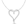 Thumbnail Image 1 of Diamond Accent Heart Necklace Round-cut Sterling Silver 18&quot;