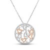 Diamond Heart Circle Necklace 1/3 ct tw Round-cut 10K Two-Tone Gold 18"