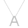 Thumbnail Image 0 of Diamond Letter A Necklace 1/10 ct tw Round-cut Sterling Silver 18"