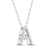 Thumbnail Image 1 of Diamond Letter A Necklace 1/10 ct tw Round-cut Sterling Silver 18"