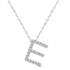 Thumbnail Image 1 of Diamond Letter E Necklace 1/8 ct tw Round-cut Sterling Silver 18&quot;