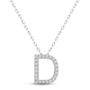 Thumbnail Image 1 of Diamond Letter D Necklace 1/8 ct tw Round-cut Sterling Silver 18&quot;