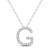Thumbnail Image 0 of Diamond Letter G Necklace 1/8 ct tw Round-cut Sterling Silver 18"