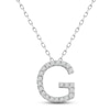 Thumbnail Image 1 of Diamond Letter G Necklace 1/8 ct tw Round-cut Sterling Silver 18&quot;