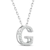 Thumbnail Image 1 of Diamond Letter G Necklace 1/8 ct tw Round-cut Sterling Silver 18"