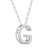 Thumbnail Image 2 of Diamond Letter G Necklace 1/8 ct tw Round-cut Sterling Silver 18&quot;