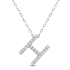 Thumbnail Image 0 of Diamond Letter H Necklace 1/8 ct tw Round-cut Sterling Silver 18"