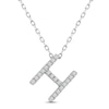 Thumbnail Image 1 of Diamond Letter H Necklace 1/8 ct tw Round-cut Sterling Silver 18&quot;
