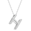 Thumbnail Image 2 of Diamond Letter H Necklace 1/8 ct tw Round-cut Sterling Silver 18&quot;