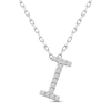 Thumbnail Image 1 of Diamond Letter I Necklace 1/15 ct tw Round-cut Sterling Silver 18&quot;
