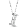 Diamond Letter I Necklace 1/15 ct tw Round-cut Sterling Silver 18"