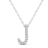 Thumbnail Image 0 of Diamond Letter J Necklace 1/15 ct tw Round-cut Sterling Silver 18"
