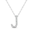 Thumbnail Image 1 of Diamond Letter J Necklace 1/15 ct tw Round-cut Sterling Silver 18&quot;