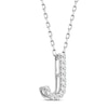 Diamond Letter J Necklace 1/15 ct tw Round-cut Sterling Silver 18"