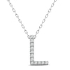 Thumbnail Image 1 of Diamond Letter L Necklace 1/15 ct tw Round-cut Sterling Silver 18&quot;