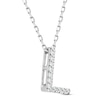 Thumbnail Image 2 of Diamond Letter L Necklace 1/15 ct tw Round-cut Sterling Silver 18&quot;