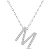 Thumbnail Image 0 of Diamond Letter M Necklace 1/8 ct tw Round-cut Sterling Silver 18"