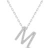 Thumbnail Image 1 of Diamond Letter M Necklace 1/8 ct tw Round-cut Sterling Silver 18&quot;