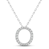 Thumbnail Image 0 of Diamond Letter O Necklace 1/8 ct tw Round-cut Sterling Silver 18"