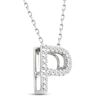 Thumbnail Image 2 of Diamond Letter P Necklace 1/10 ct tw Round-cut Sterling Silver 18&quot;