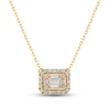 Thumbnail Image 0 of Diamond Necklace 1/5 ct tw Baguette & Round-cut 10K Yellow Gold 17"