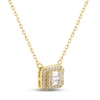 Thumbnail Image 2 of Diamond Necklace 1/5 ct tw Baguette & Round-cut 10K Yellow Gold 17&quot;