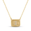 Thumbnail Image 2 of Diamond Necklace 1/5 ct tw Baguette & Round-cut 10K Yellow Gold 17"