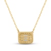 Thumbnail Image 3 of Diamond Necklace 1/5 ct tw Baguette & Round-cut 10K Yellow Gold 17&quot;