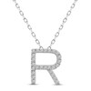 Thumbnail Image 1 of Diamond Letter R Necklace 1/8 ct tw Round-cut Sterling Silver 18&quot;