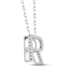 Thumbnail Image 2 of Diamond Letter R Necklace 1/8 ct tw Round-cut Sterling Silver 18&quot;