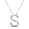 Thumbnail Image 0 of Diamond Letter S Necklace 1/10 ct tw Round-cut Sterling Silver 18"