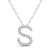 Thumbnail Image 1 of Diamond Letter S Necklace 1/10 ct tw Round-cut Sterling Silver 18&quot;