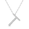 Thumbnail Image 1 of Diamond Letter T Necklace 1/15 ct tw Round-cut Sterling Silver 18&quot;