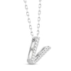 Thumbnail Image 2 of Diamond Letter V Necklace 1/10 ct tw Round-cut Sterling Silver 18&quot;
