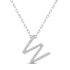 Thumbnail Image 1 of Diamond Letter W Necklace 1/8 ct tw Round-cut Sterling Silver 18&quot;